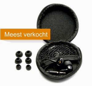 DKT In-Ear hoofdtelefoon met handig duurzaam opbergetui